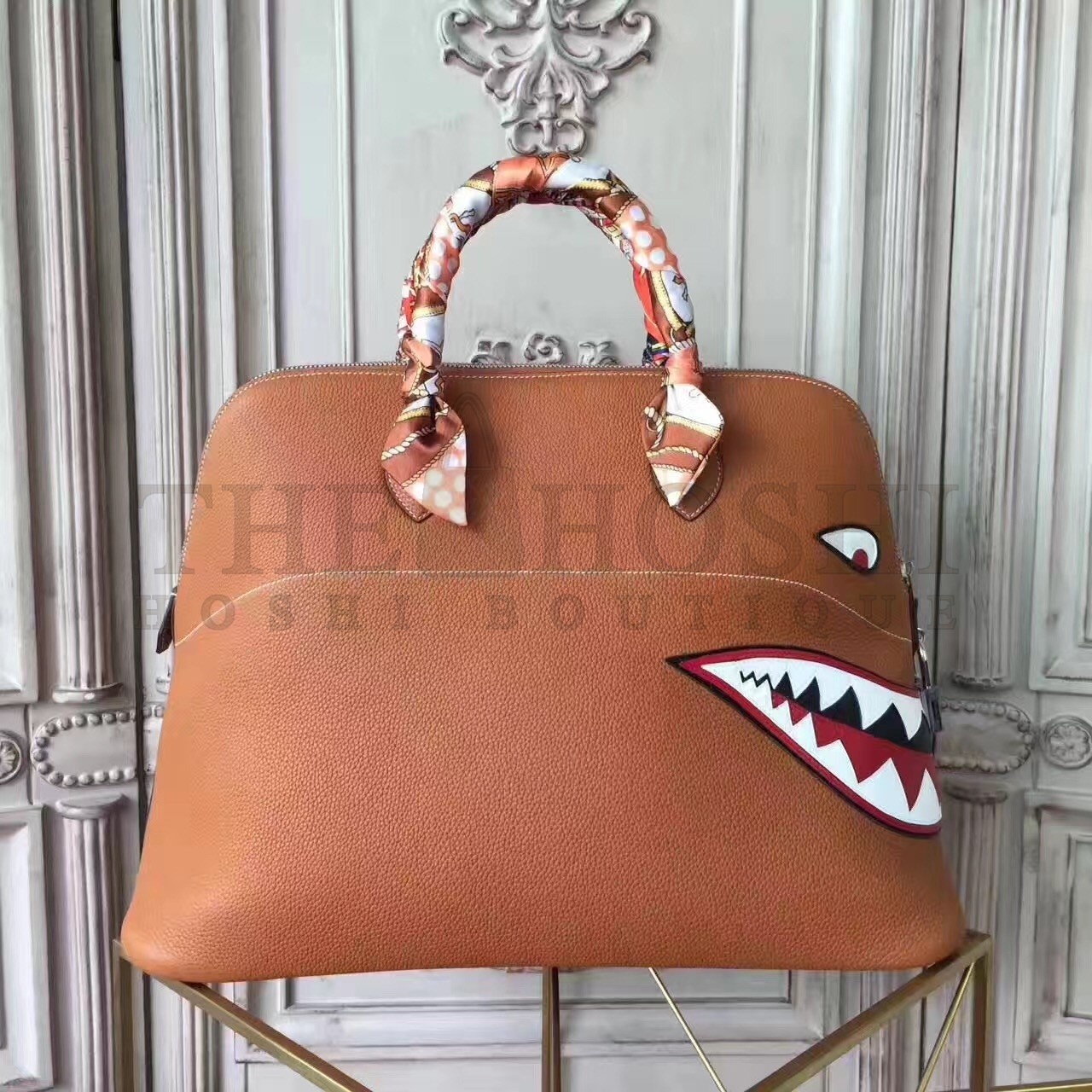 H**me5 Shark Bolide 45cm Bag In Gold Calfskin Master Quality