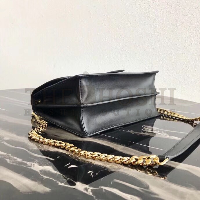 Pra*a Belle Shoulder Bag In Black Calfskin Master Quality
