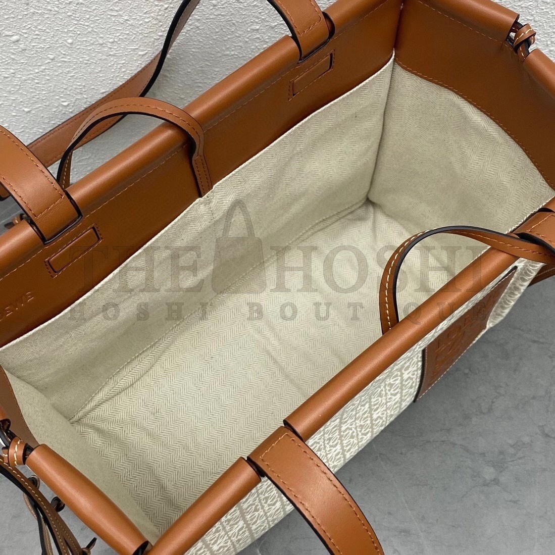 L0ew* Small Cushion Tote In Beige Anagram Jacquard Master Quality