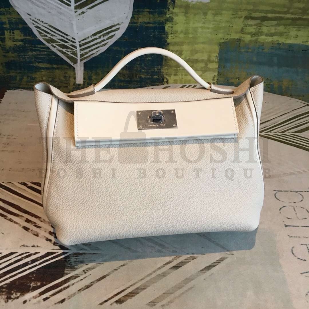 H**me5 24/24 29 Bag In White Clemence Calfskin Master Quality