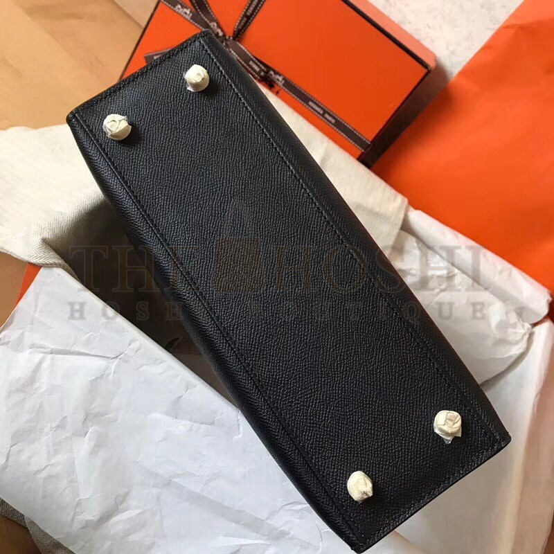 H**me5 Black Epsom Kelly 28cm Handmade Bag Master Quality
