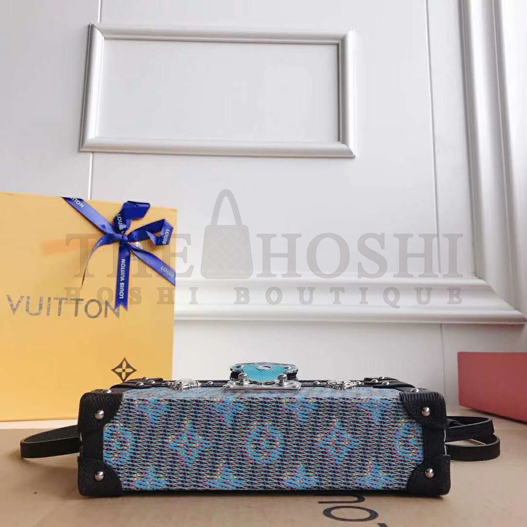 L0vis Vvtt0n LV Women Petite Malle Handbag Monogram LV Pop Print-Blue Master Quality