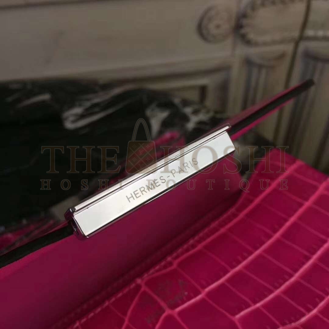 H**me5 Rose Red Constance MM 24cm Crocodile Bag Master Quality