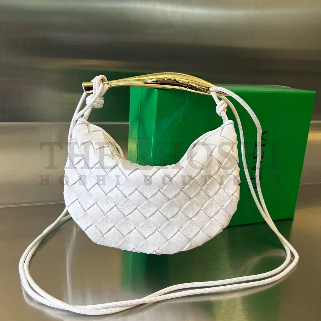 B0tt*ga Ven*ta Sardine Mini Bag In White Intrecciato Lambskin Master Quality