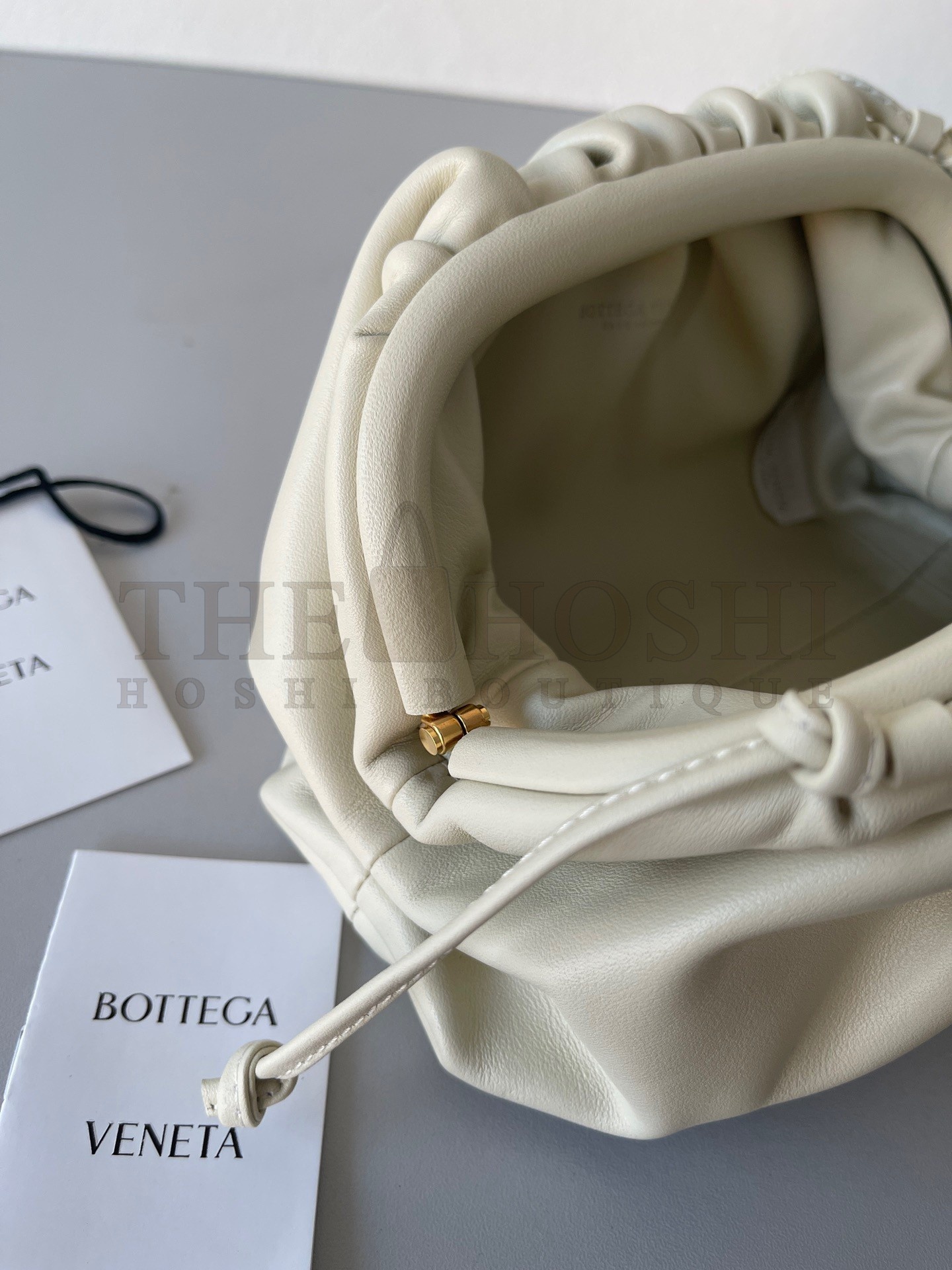 B0tt*ga Ven*ta Mini Pouch with Strap in Ivory Calfskin Master Quality