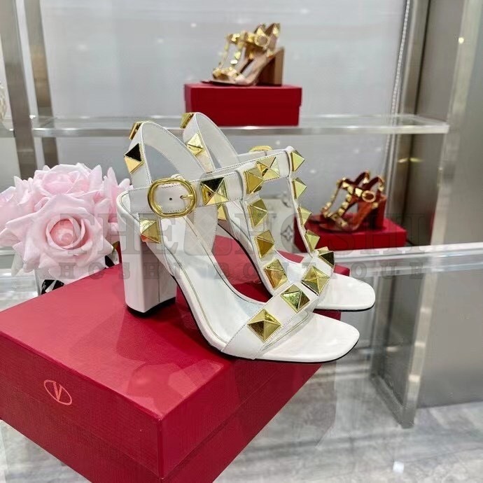 Va1e*ntin0 Roman Stud Sandals 90mm In White Calfskin Master Quality