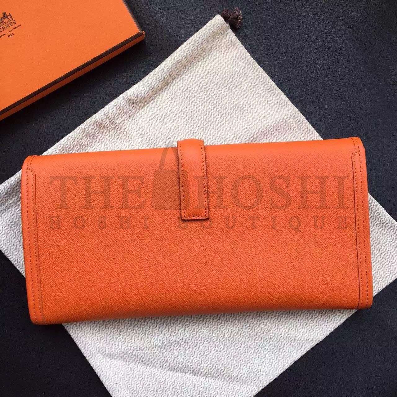 H**me5 Orange Epsom Jige Elan 29 Clutch Bag Master Quality