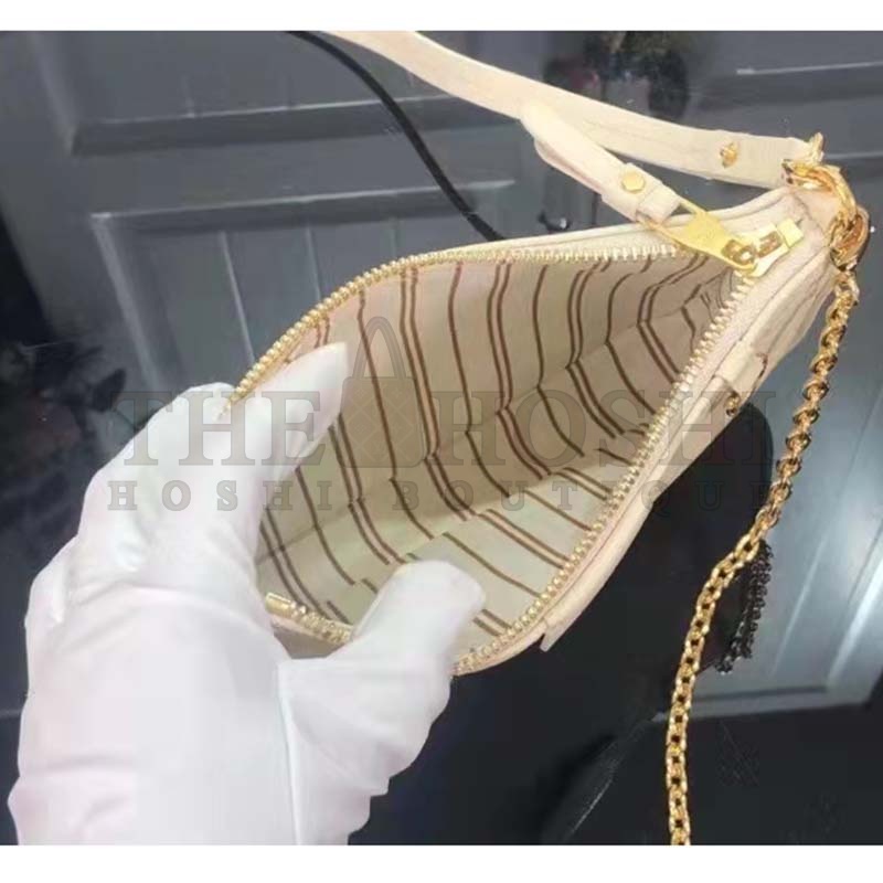 L0vis Vvtt0n LV Women Easy Pouch On Strap White Monogram S*pple Grained Cowhide Master Quality