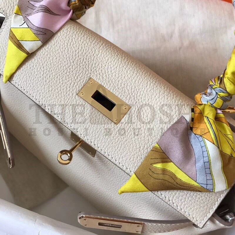 H**me5 White Clemence Kelly 28cm Handmade Bag Master Quality