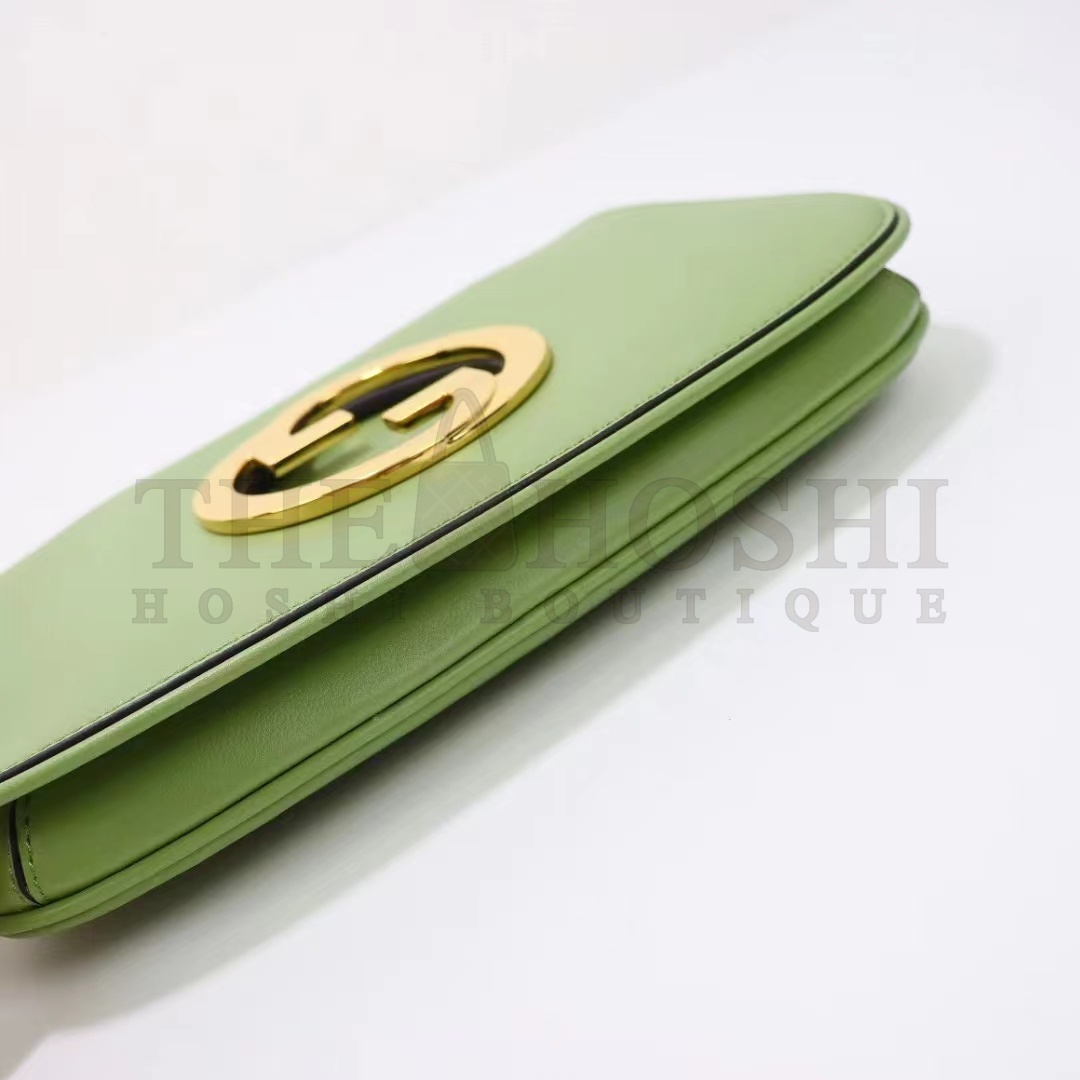 Gvc*1 Women GG Blondie Shoulder Bag Green Leather Round Interlocking G Master Quality