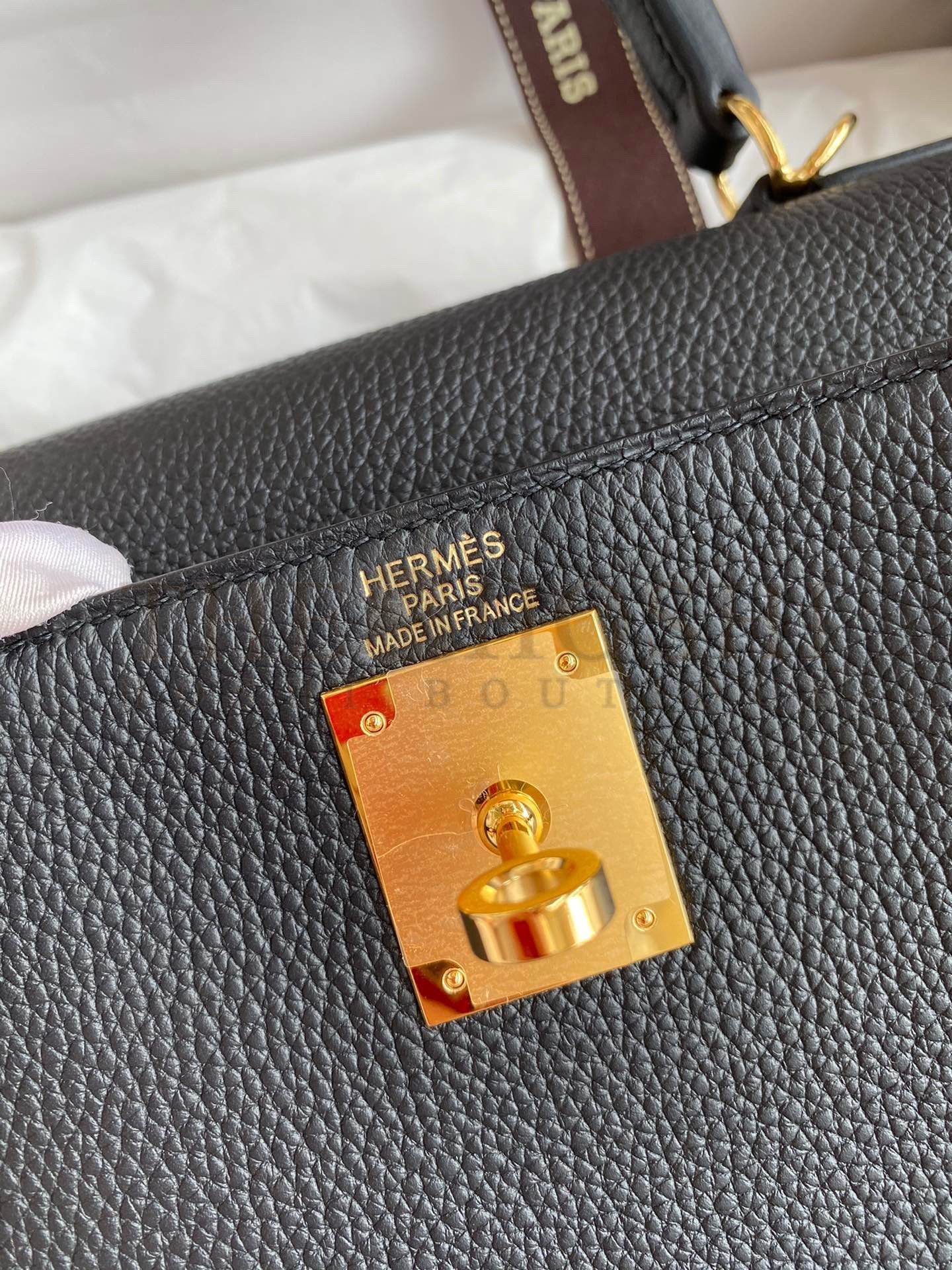 H**me5 Kelly Retourne 28 Handmade Bag In Black Clemence Leather Master Quality