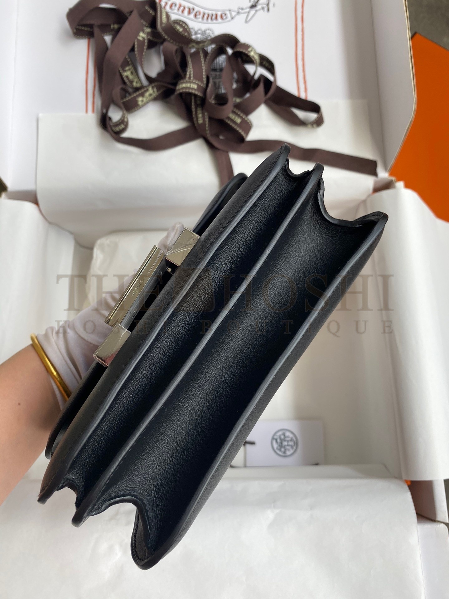 H**me5 Constance 18 Handmade Bag In Black Swift Calfskin Master Quality