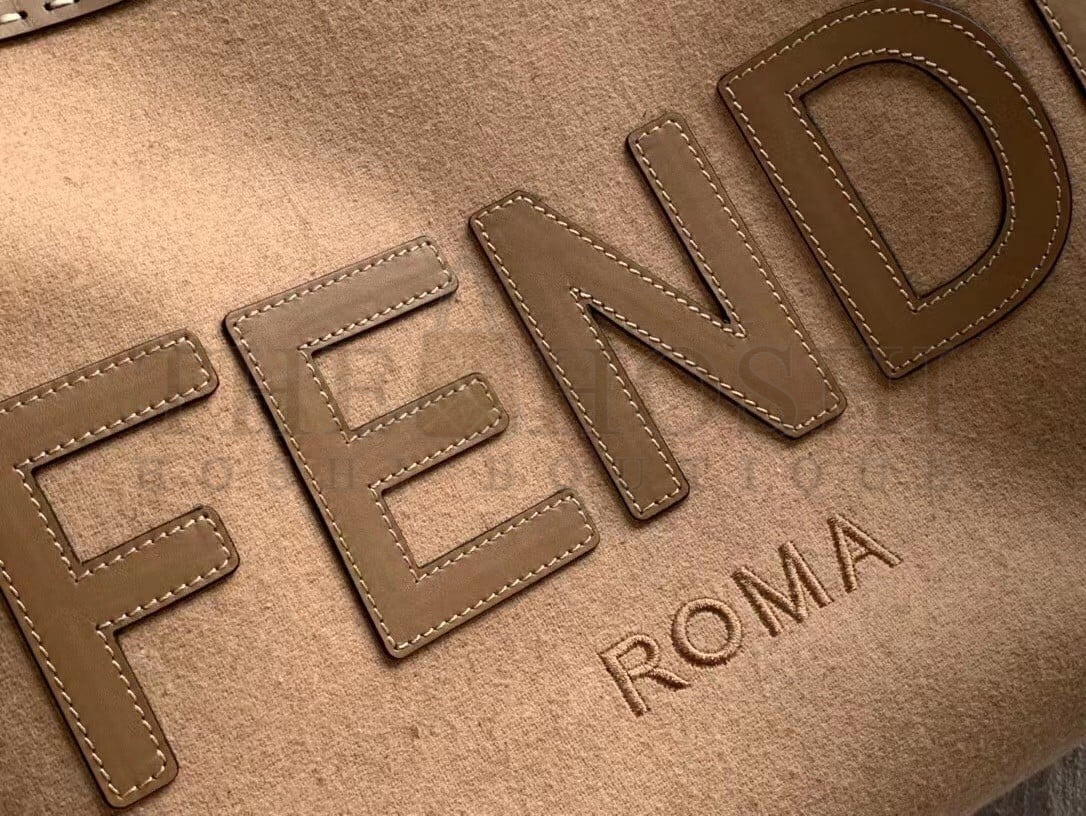 F**di Sunshine Medium Tote Bag In Brown Flannel Master Quality