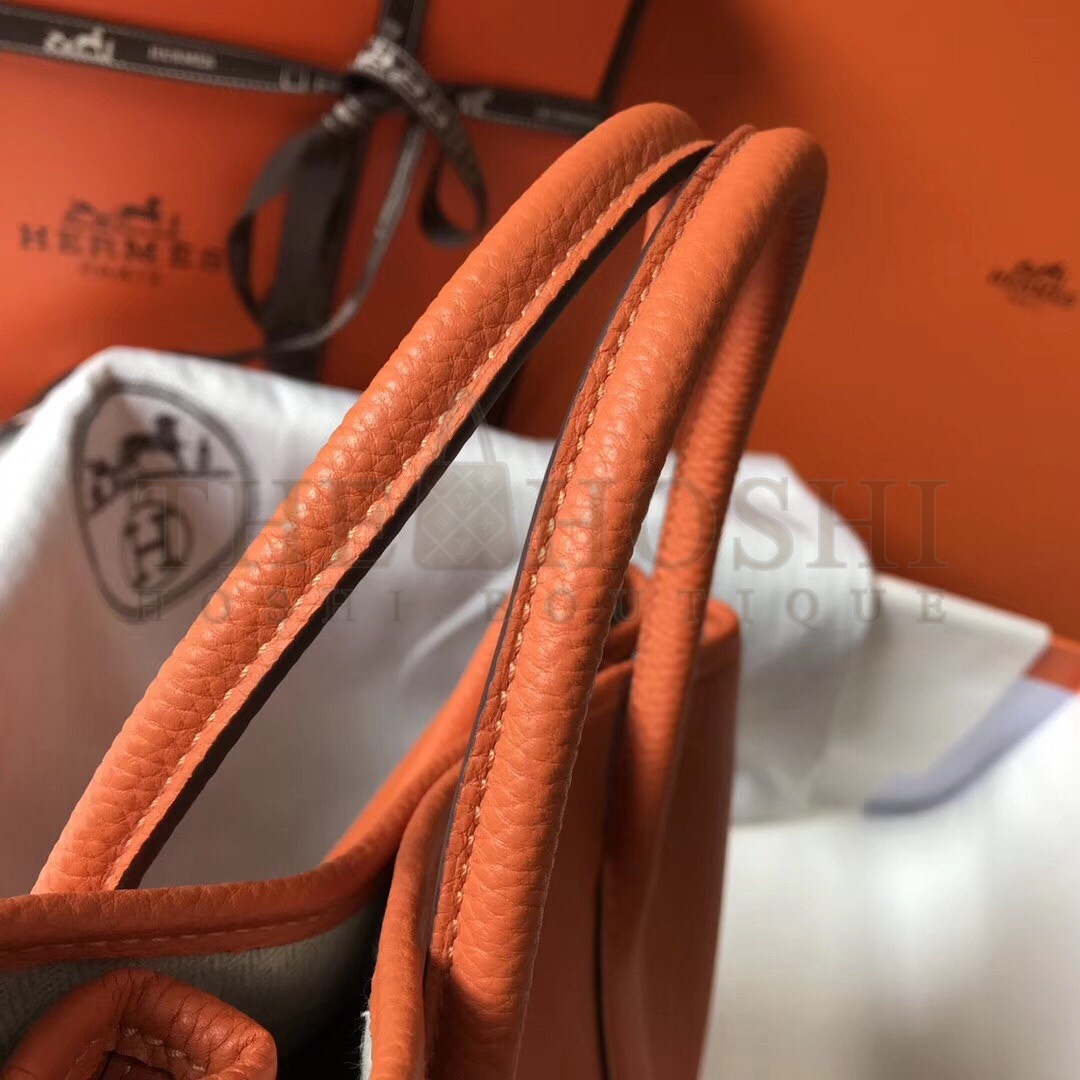 H**me5 Garden Party 30 Bag In Orange Clemence Leather Master Quality