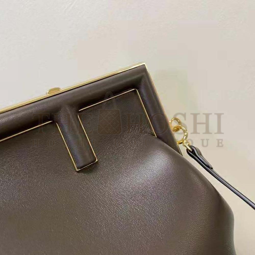F**di Women First Small Dark Brown Leather Bag Master Quality