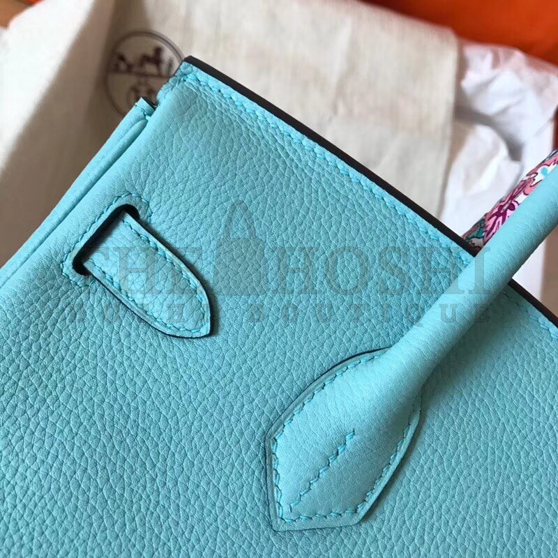 H**me5 Blue Atoll Birkin 30cm Clemence Handmade Bag Master Quality