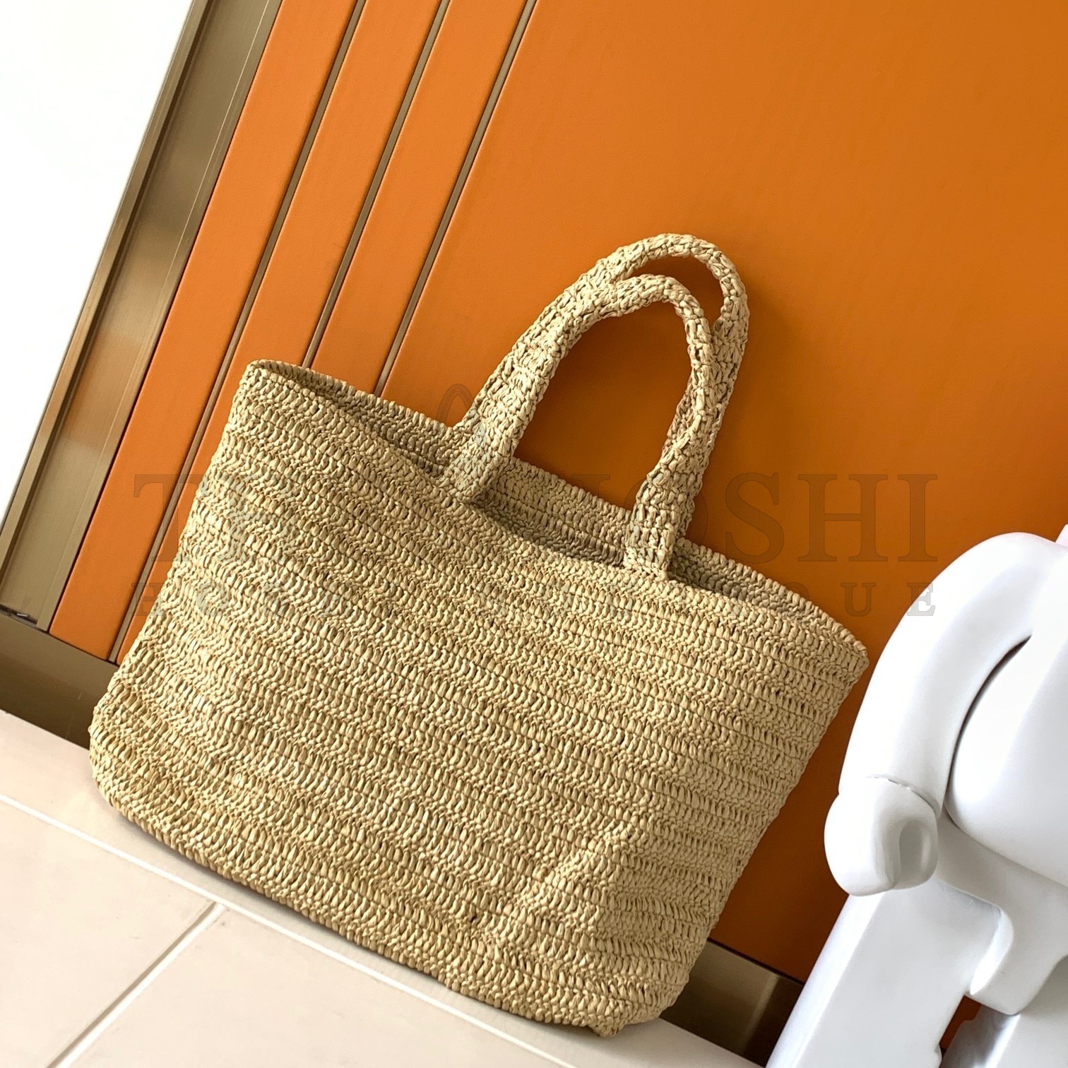 Sa1nt Lau*nt Rive Gauche Tote Bag in Beige Raffia Crochet Master Quality