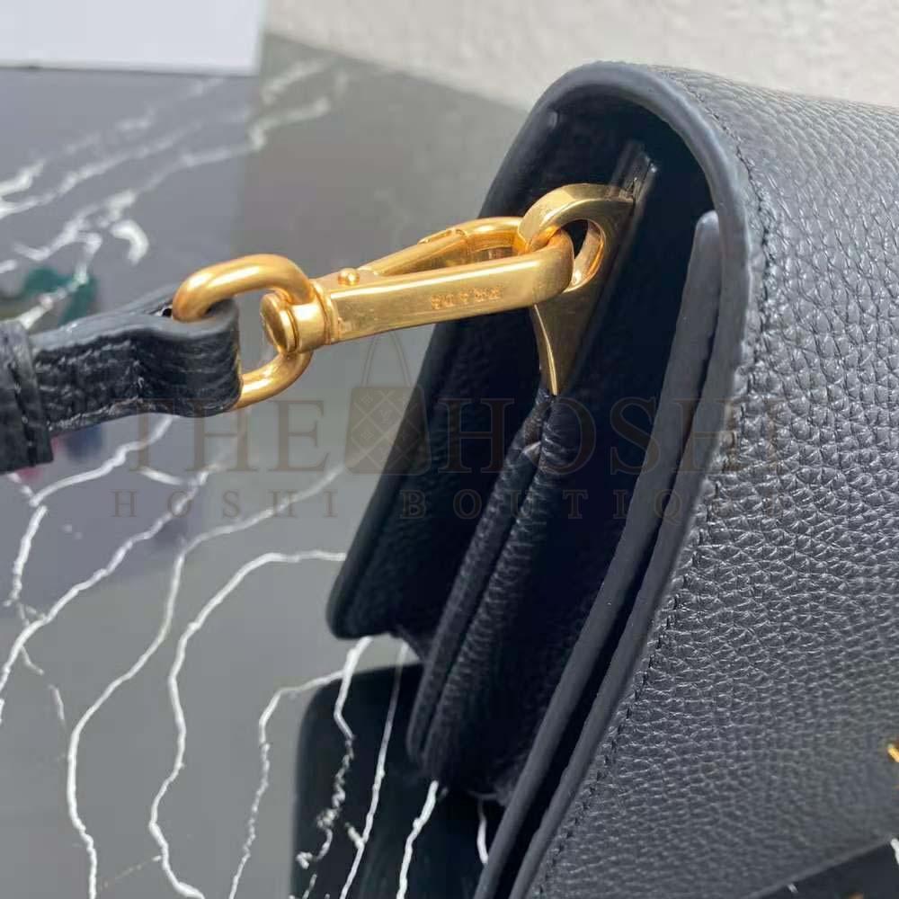 Pra*a Women Calf Leather Shoulder Bag-Black Master Quality