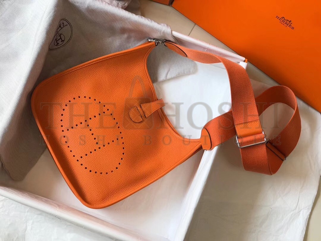 H**me5 Evelyne III 29 Bag In Orange Clemence Leather Master Quality