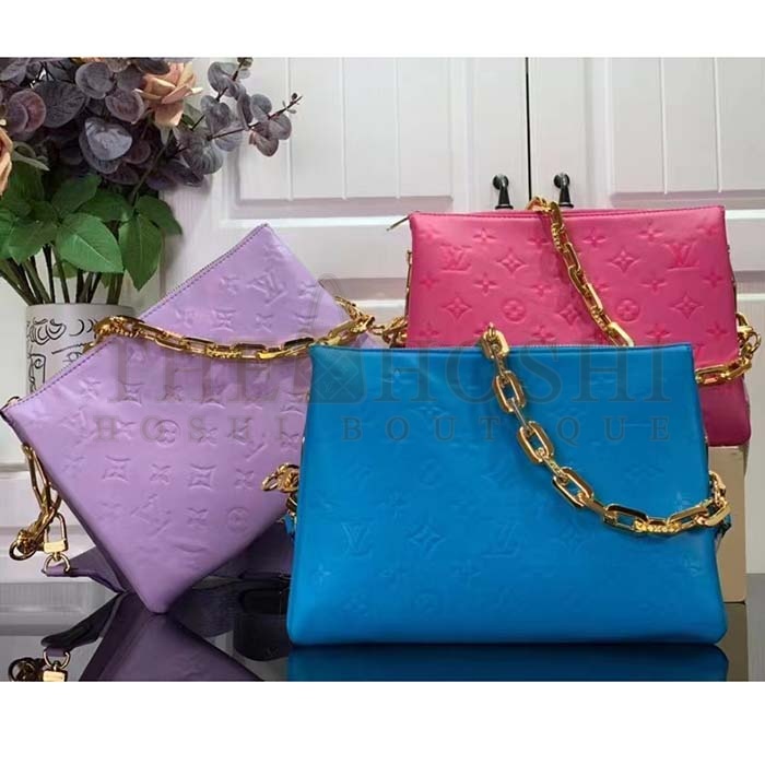 L0vis Vvtt0n LV Women Coussin PM Handbag Light Purple Lambskin Zip Closure Master Quality