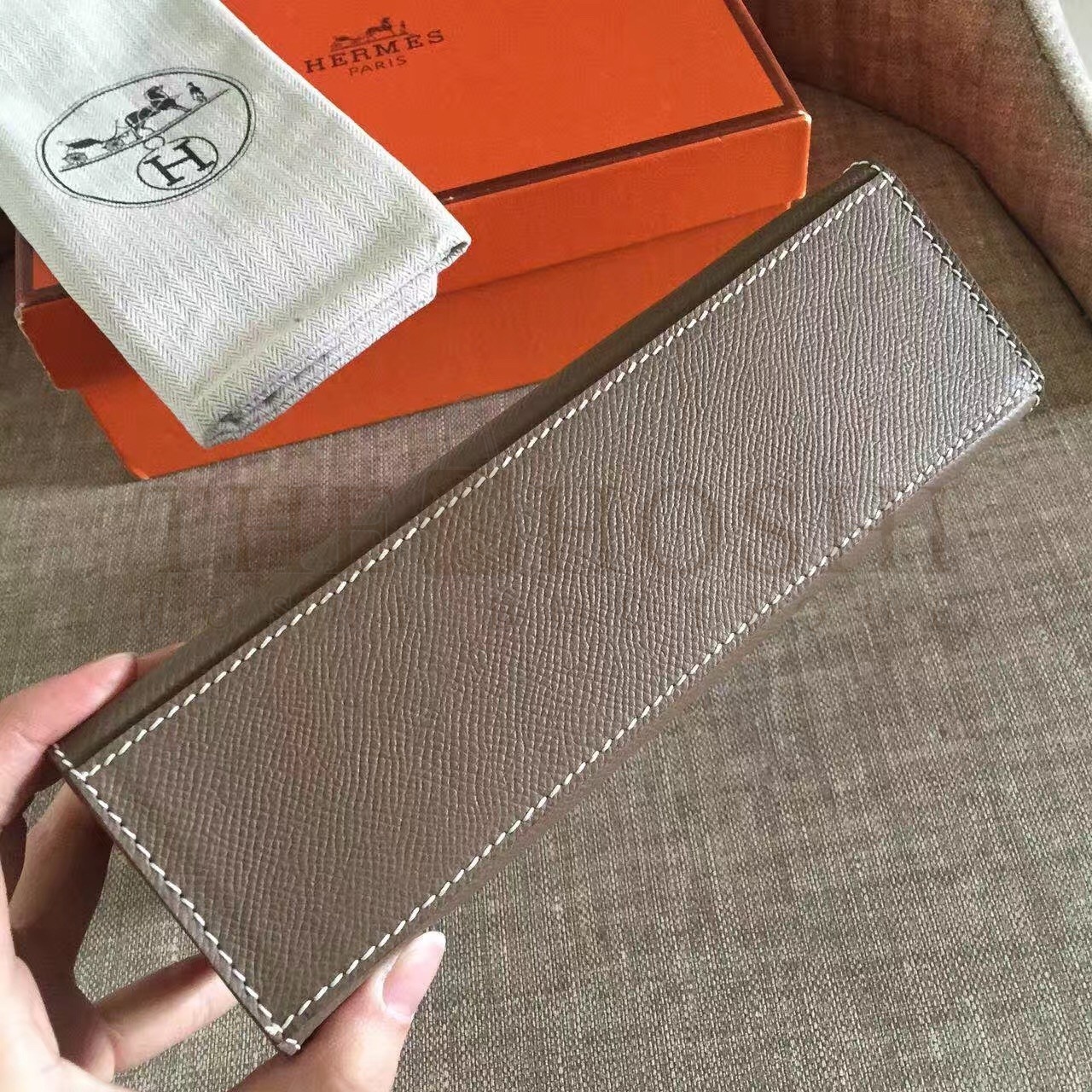 H**me5 Taupe Kelly Pochette Epsom Handmade Bag Master Quality