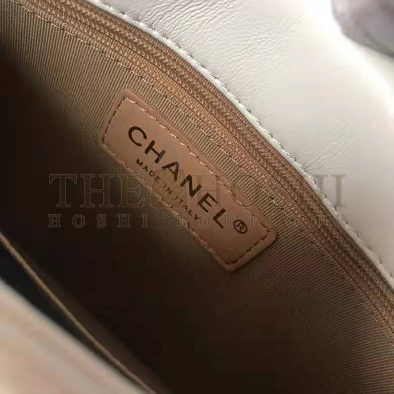 Ch**el Women Flap Bag White Ringer Pearl in Goatskin Leather Master Quality