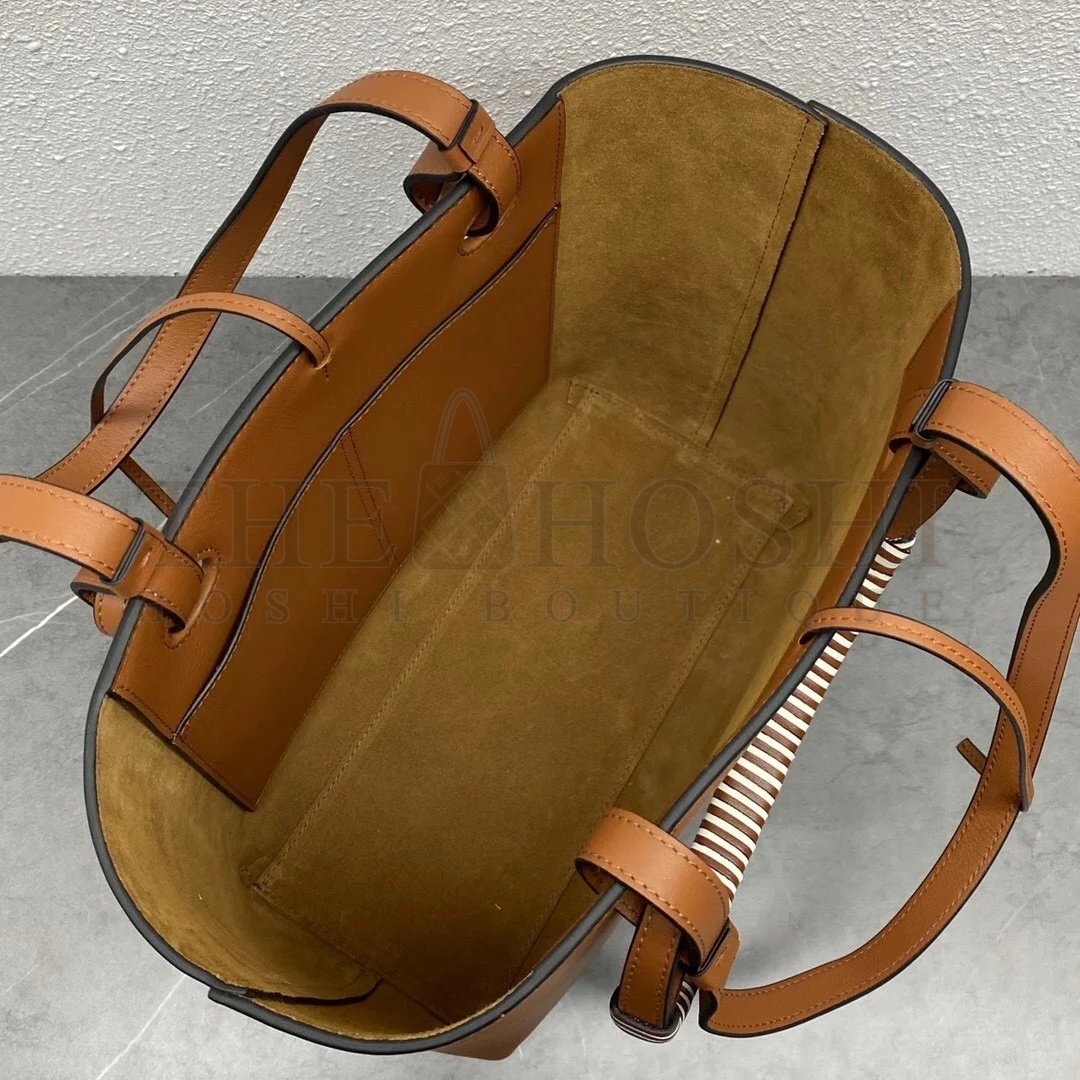 L0ew* Anagram Small Tote In Tan Classic Calfskin Master Quality