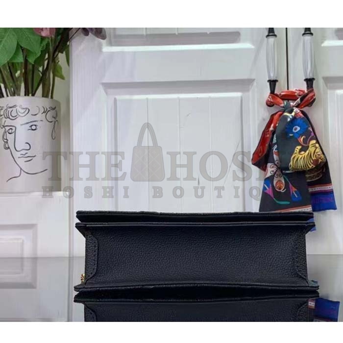 L0vis Vvtt0n LV Women Wallet On Chain Lily Black Monogram Empreinte Embossed S*pple Grained Cowhide Leather Master Quality