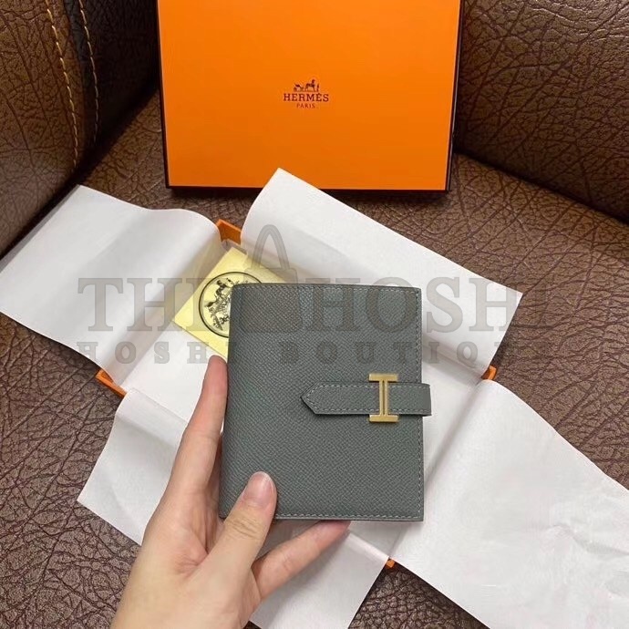 H**me5 Bearn Compact Wallet In Vert Amande Epsom Leather Master Quality