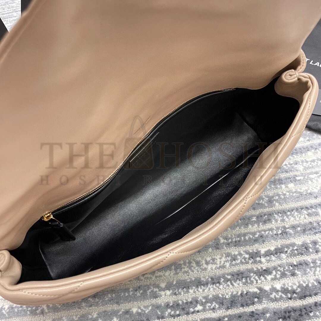 Sa1nt Lau*nt Sade Puffer Envelope Clutch In Beige Lambskin Master Quality