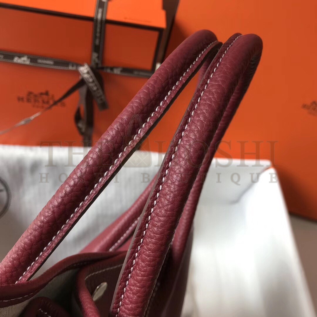 H**me5 Garden Party 36 Bag In Bordeaux Clemence Leather Master Quality