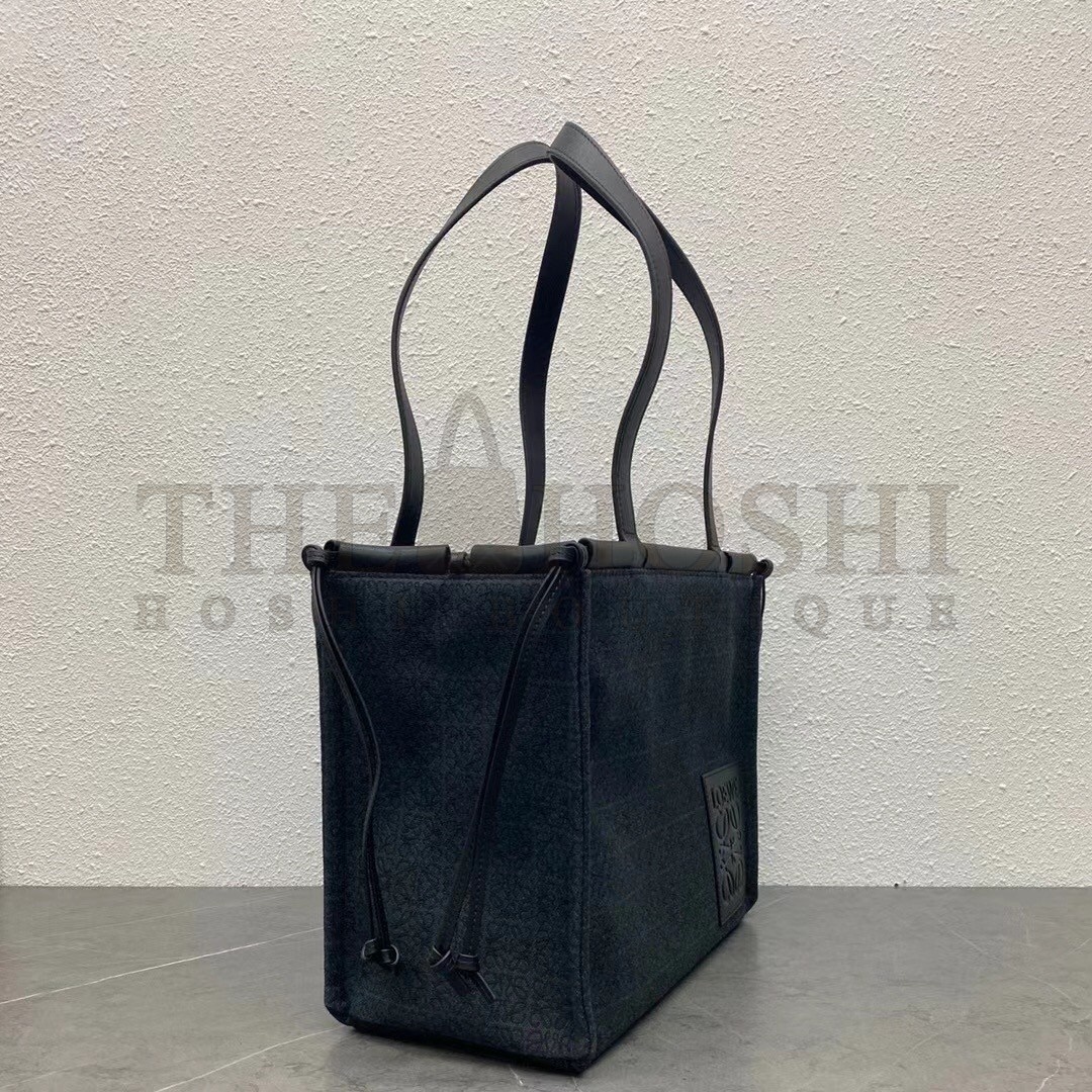 L0ew* Small Cushion Tote In Black Anagram Jacquard Master Quality