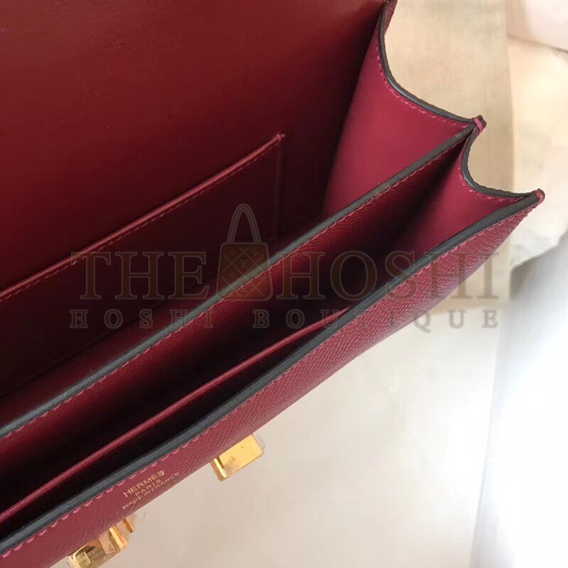 H**me5 Bordeaux Epsom Constance Elan 25cm Bag Master Quality