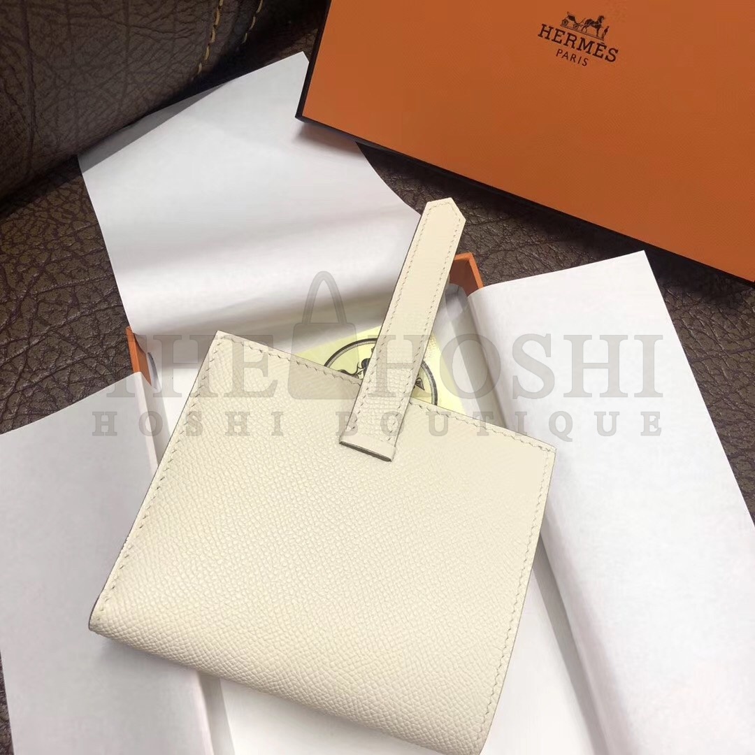 H**me5 Bearn Compact Wallet In White Epsom Leather Master Quality