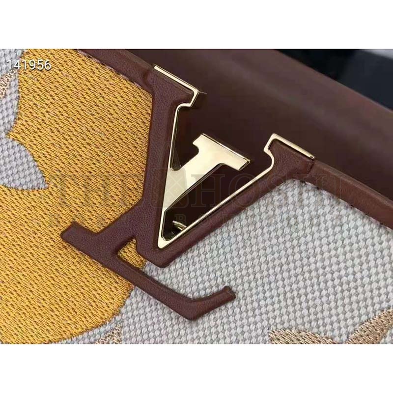 L0vis Vvtt0n LV Women Capucines BB Handbag Yellow Smooth Calfskin and Embroidered Canvas Master Quality