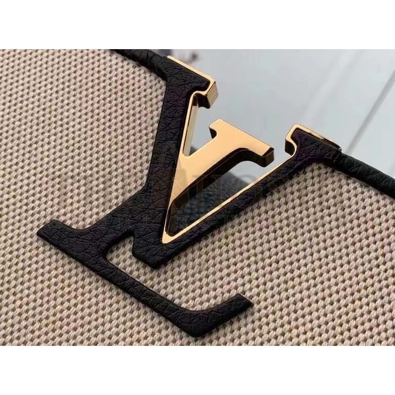 L0vis Vvtt0n LV Women Capucines MM Handbag Black Taurillon Leather Canvas Master Quality