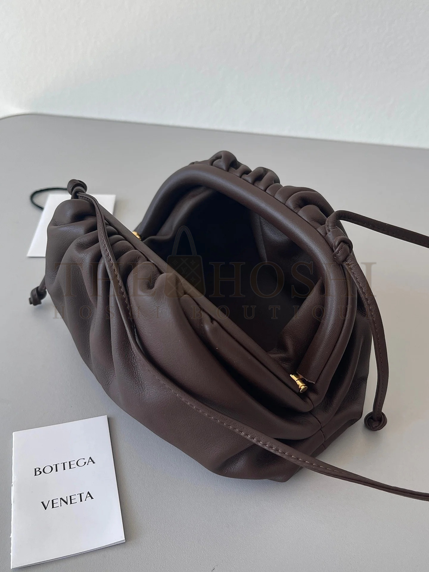B0tt*ga Ven*ta Mini Pouch with Strap in Grape Calfskin Master Quality