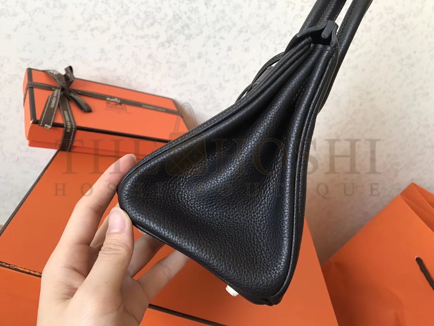 H**me5 Black Birkin 25cm Clemence Handmade Bag Master Quality