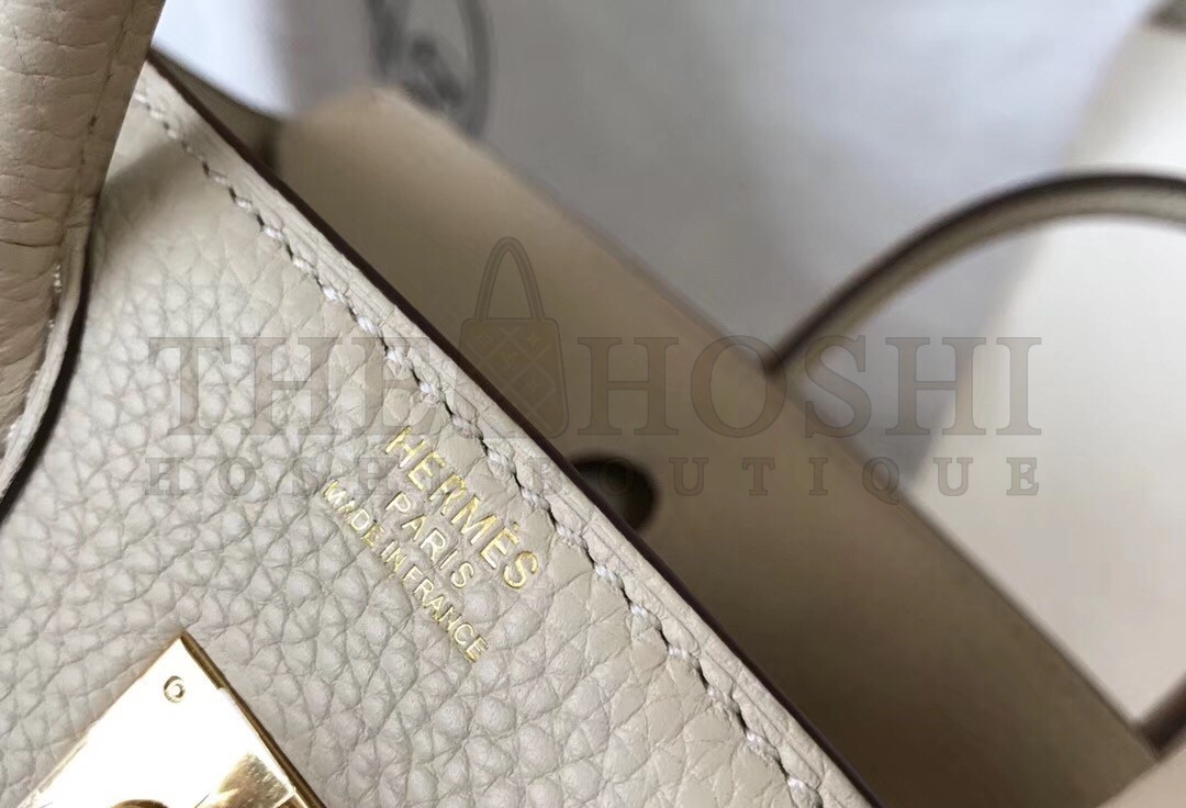 H**me5 Birkin 25 Bag In Beton Clemence Leather with GHW Master Quality