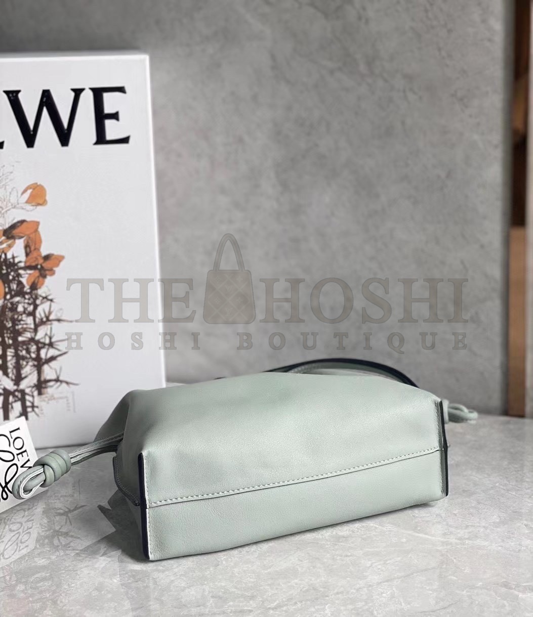 L0ew* Mini Flamenco Clutch Bag In Ash Grey Calfskin Master Quality