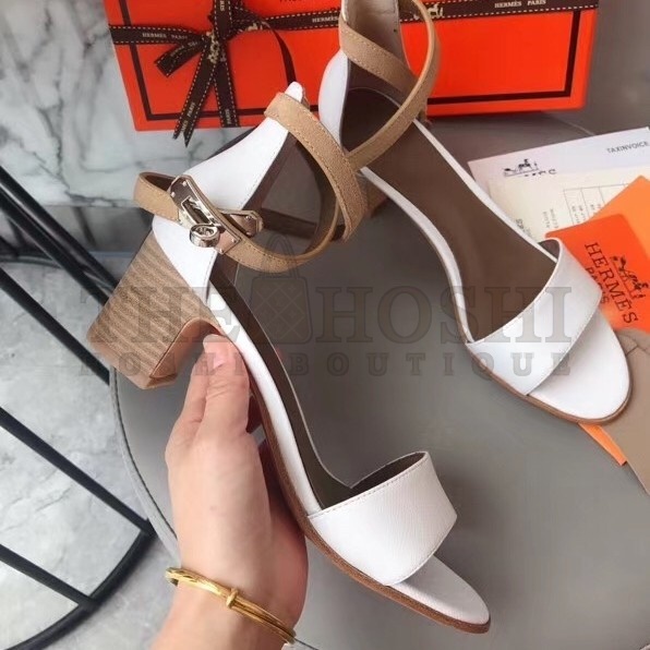H**me5 Auteuil Sandals In White Calfskin Master Quality