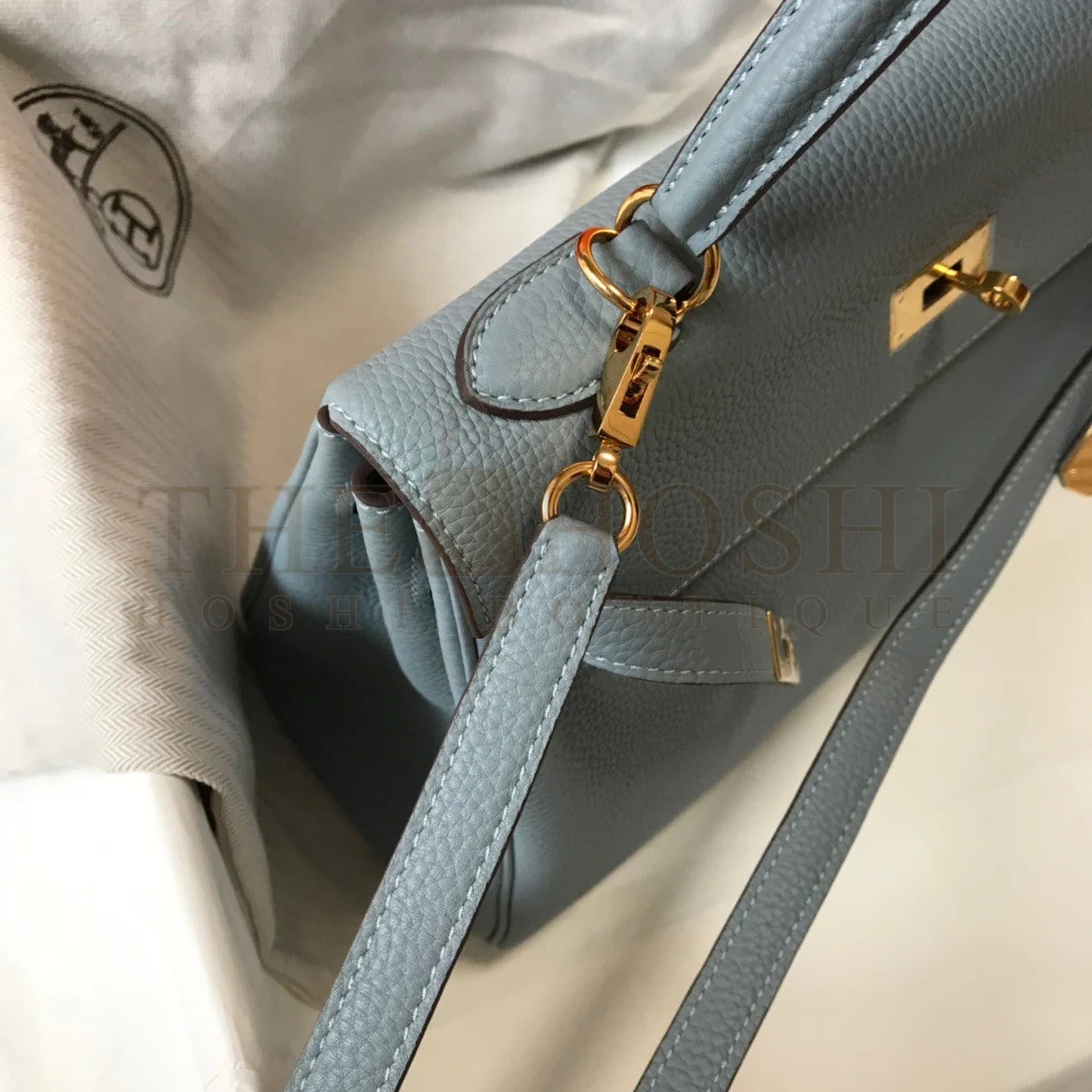 H**me5 Kelly 25cm Retourne Bag in Blue Lin Clemence Leather GHW Master Quality