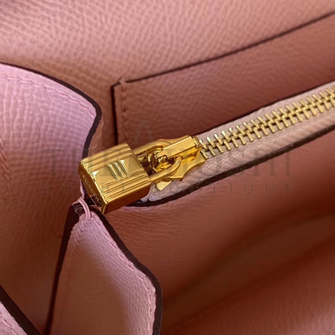 H**me5 Kelly Classique To Go Wallet In Pink Epsom Calfskin Master Quality