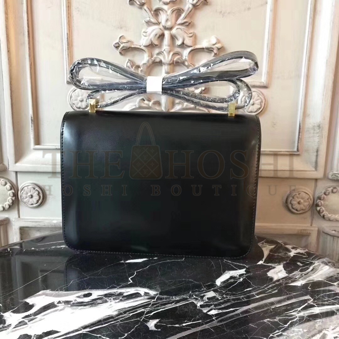 H**me5 Black Constance MM 24cm Box Leather Bag Master Quality