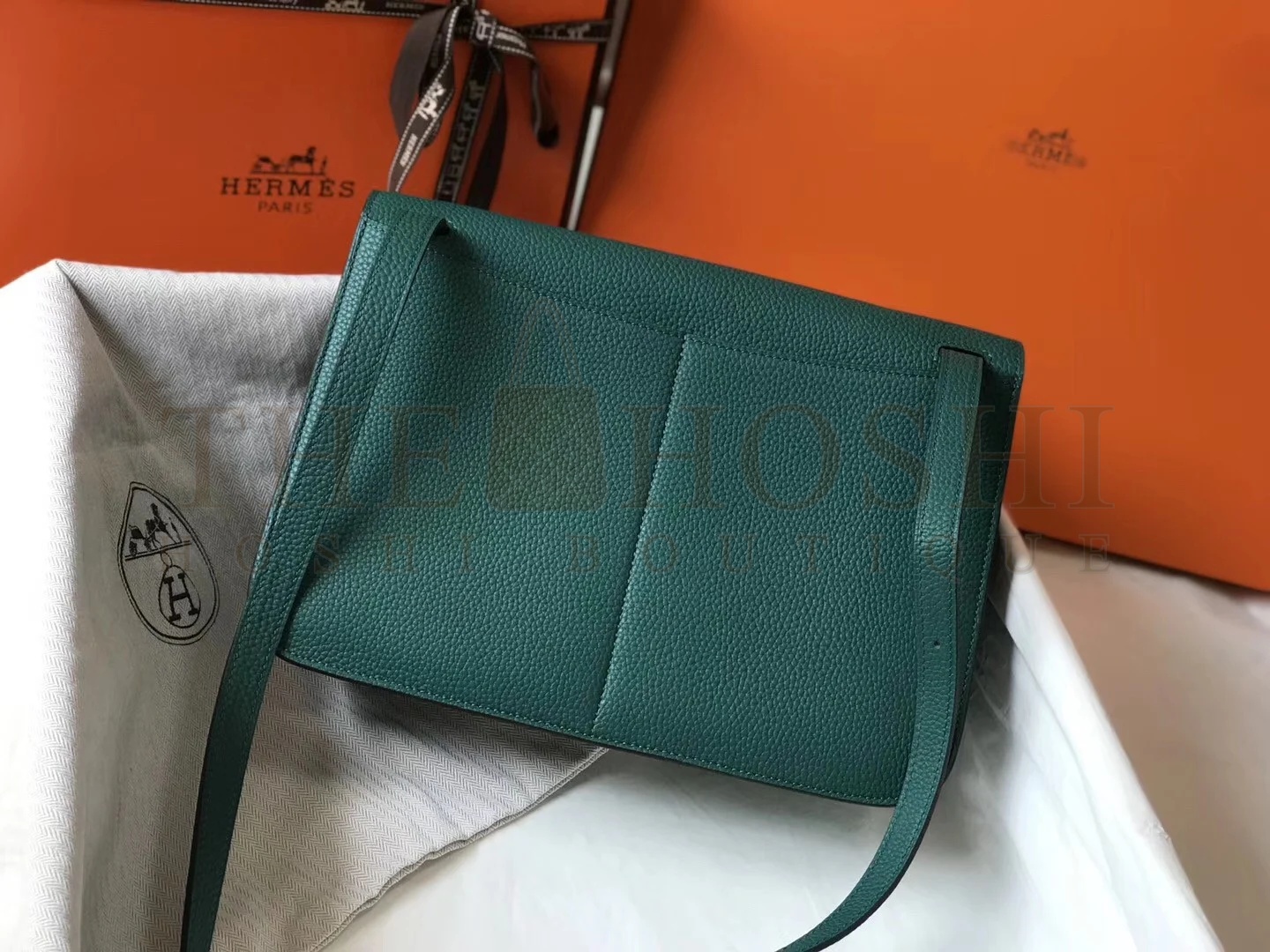 H**me5 Halzan 31cm Bag In Malachite Clemence Leather Master Quality