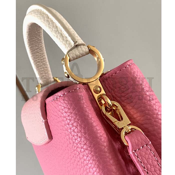 L0vis Vvtt0n LV Women Capucines Mini Handbag Rose Chamallow Pink Taurillon Leather Master Quality