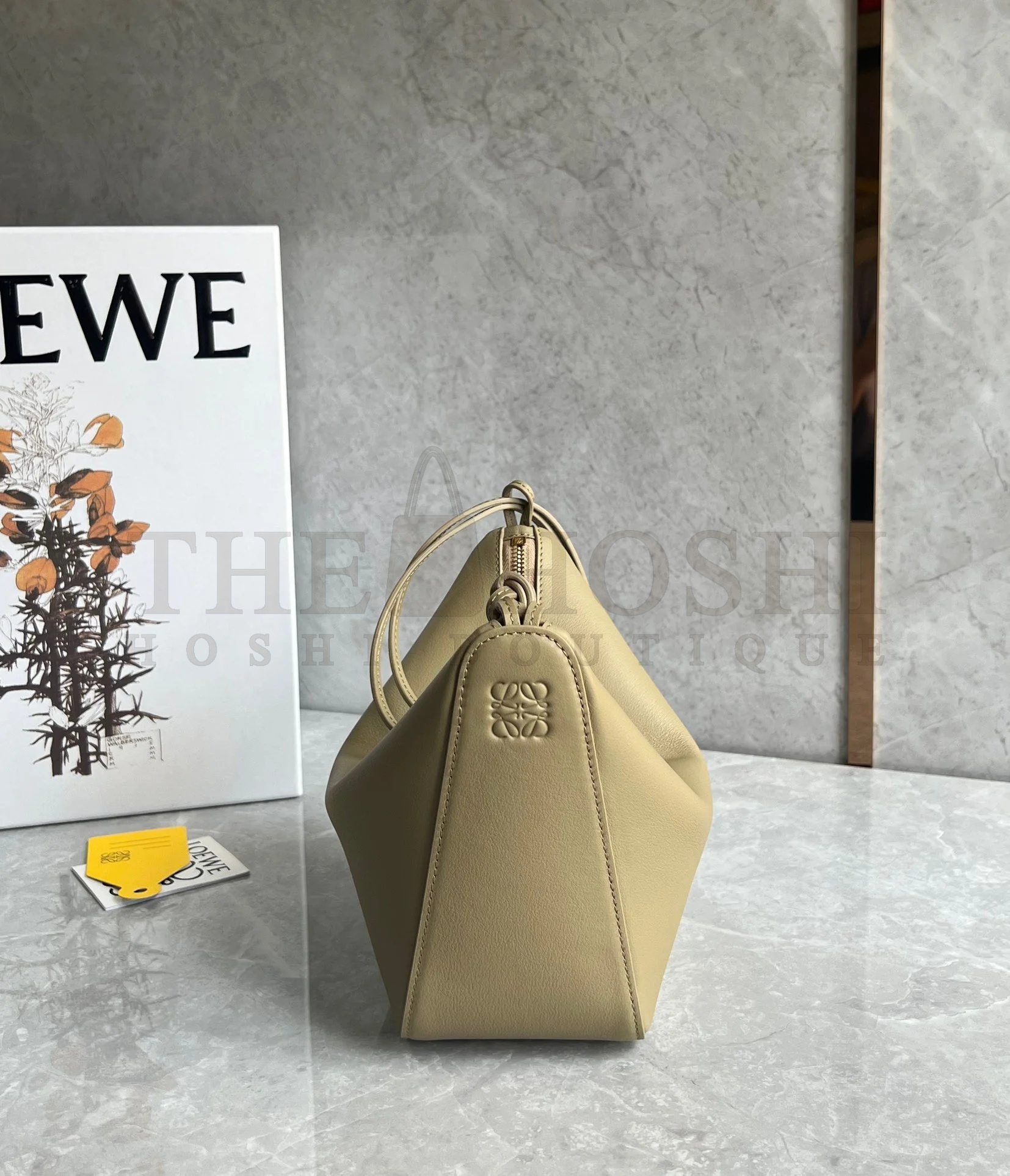 L0ew* Mini Hammock Hobo Bag in Clay Green Calfskin Master Quality