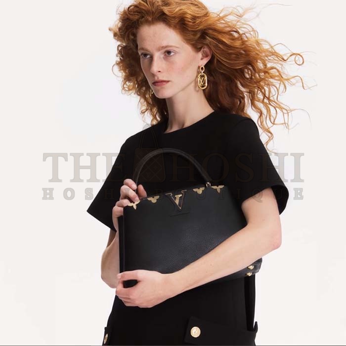 L0vis Vvtt0n LV Women Capucines MM Handbag Black Taurillon Calf Leather Master Quality