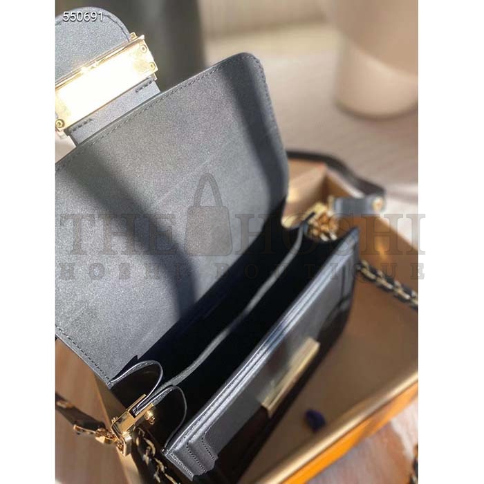 L0vis Vvtt0n LV Women Mini Dauphine Handbag Black Epi Grained Cowhide Leather Microfiber Lining Master Quality