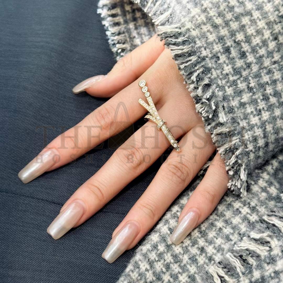 Ch**el Women CC Ruban Ring 18K Beige Gold D1am0nds Master Quality